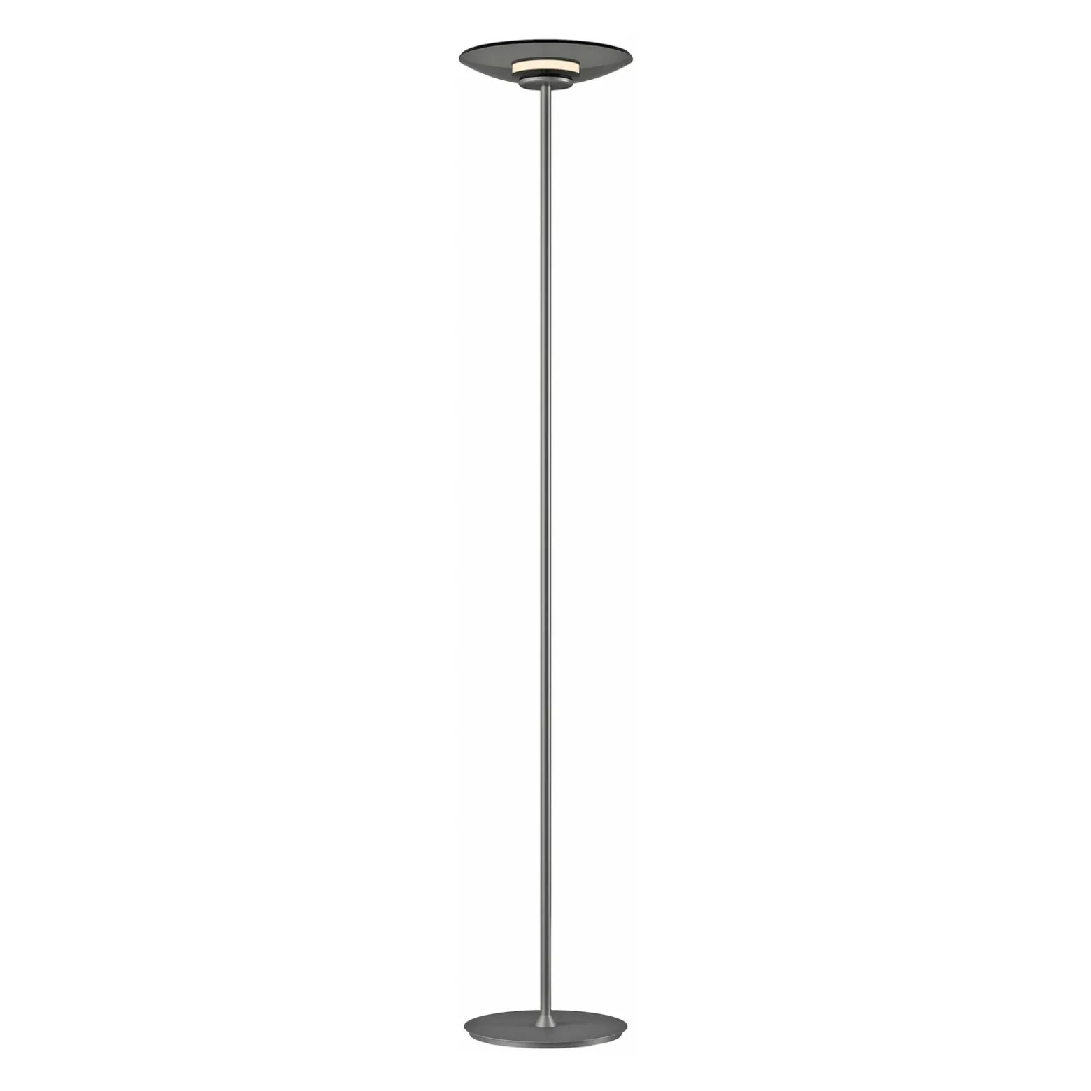 Lámpara de pie LED PURE Moon, platino, cristal ahumado, 180 cm