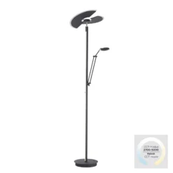 Lámpara de pie LED PURE Mutil, grafito, lámpara de lectura, CCT