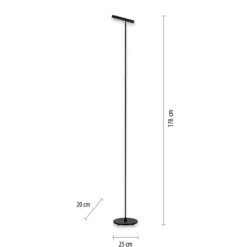 Lámpara de pie LED PURE Tutua, regulador con sensor, negro