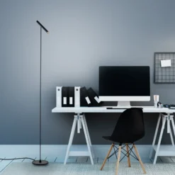 Lámpara de pie LED PURE Tutua, regulador con sensor, negro