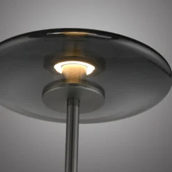 Lámpara de pie LED PURE Vitrum, aluminio gris/vidrio, regulador táctil