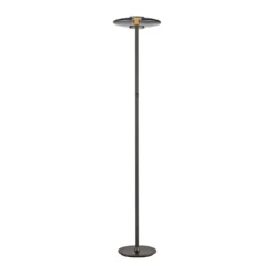 Lámpara de pie LED PURE Vitrum, aluminio gris/vidrio, regulador táctil