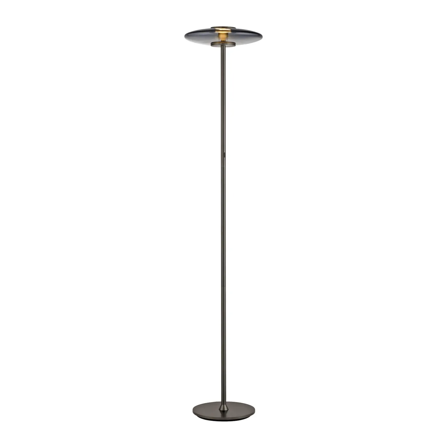 Lámpara de pie LED PURE Vitrum, aluminio gris/vidrio, regulador táctil