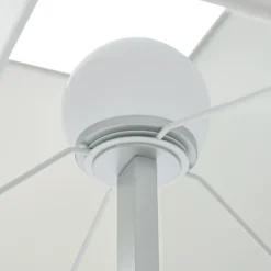 Lámpara de pie LED Quitani Lisene, nogal/plata/natural, 162 cm, atenuable
