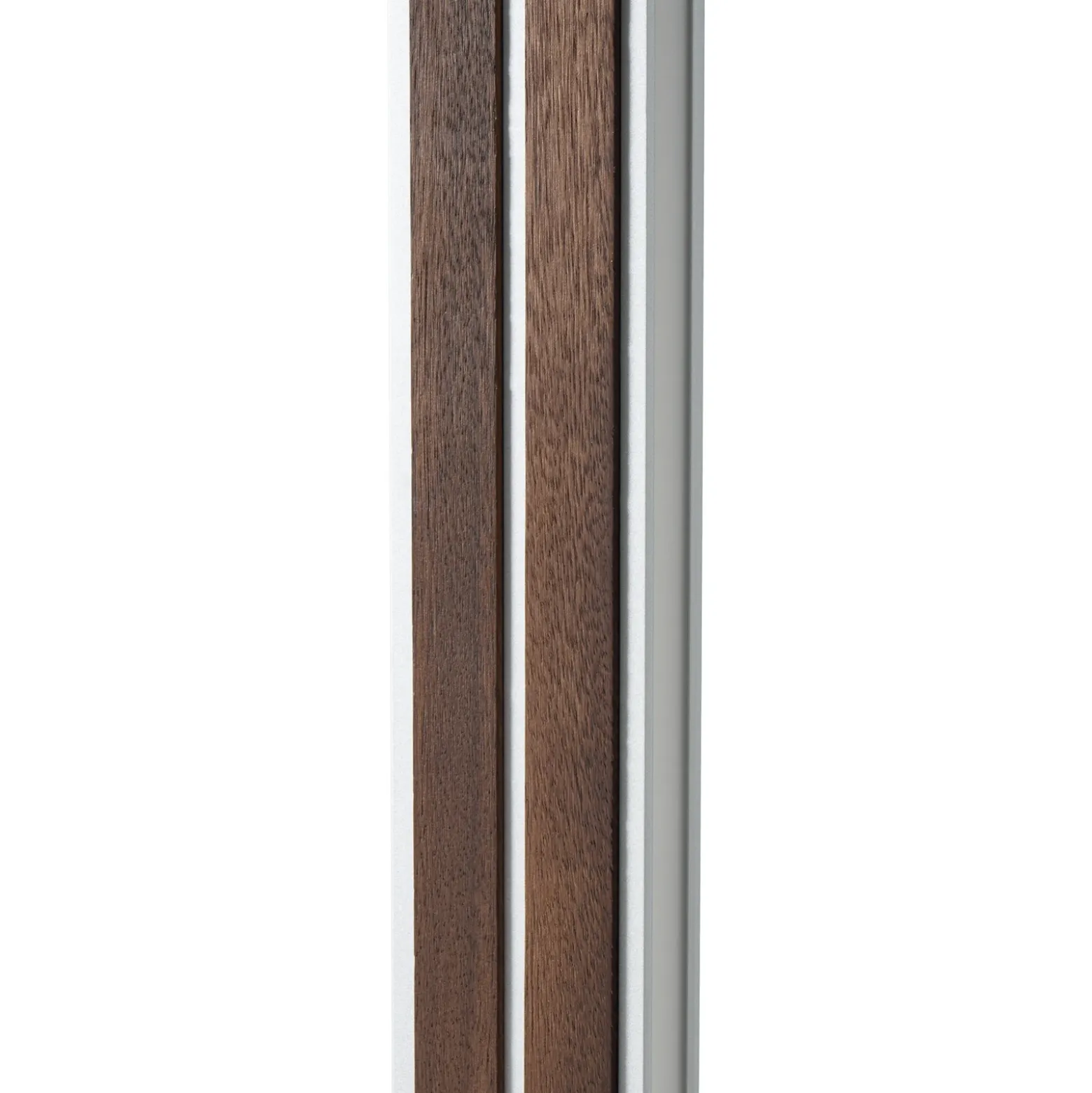 Lámpara de pie LED Quitani Lisene, nogal/plata/natural, 162 cm, atenuable