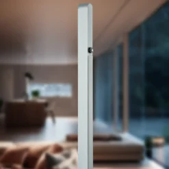 Lámpara de pie LED Quitani Talon, aluminio anodizado natural, metal, atenuable