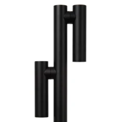 Lámpara de pie LED recargable Antrim, negra, 2 luces, IP54, atenuable