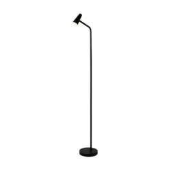 Lámpara de pie LED recargable 10450BK, negra, altura 151 cm, metal