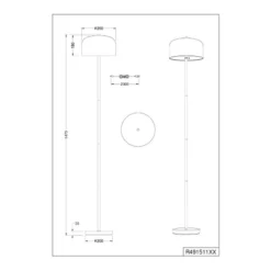 Lámpara de pie LED recargable Jeff, color café, atenuable, altura 147 cm