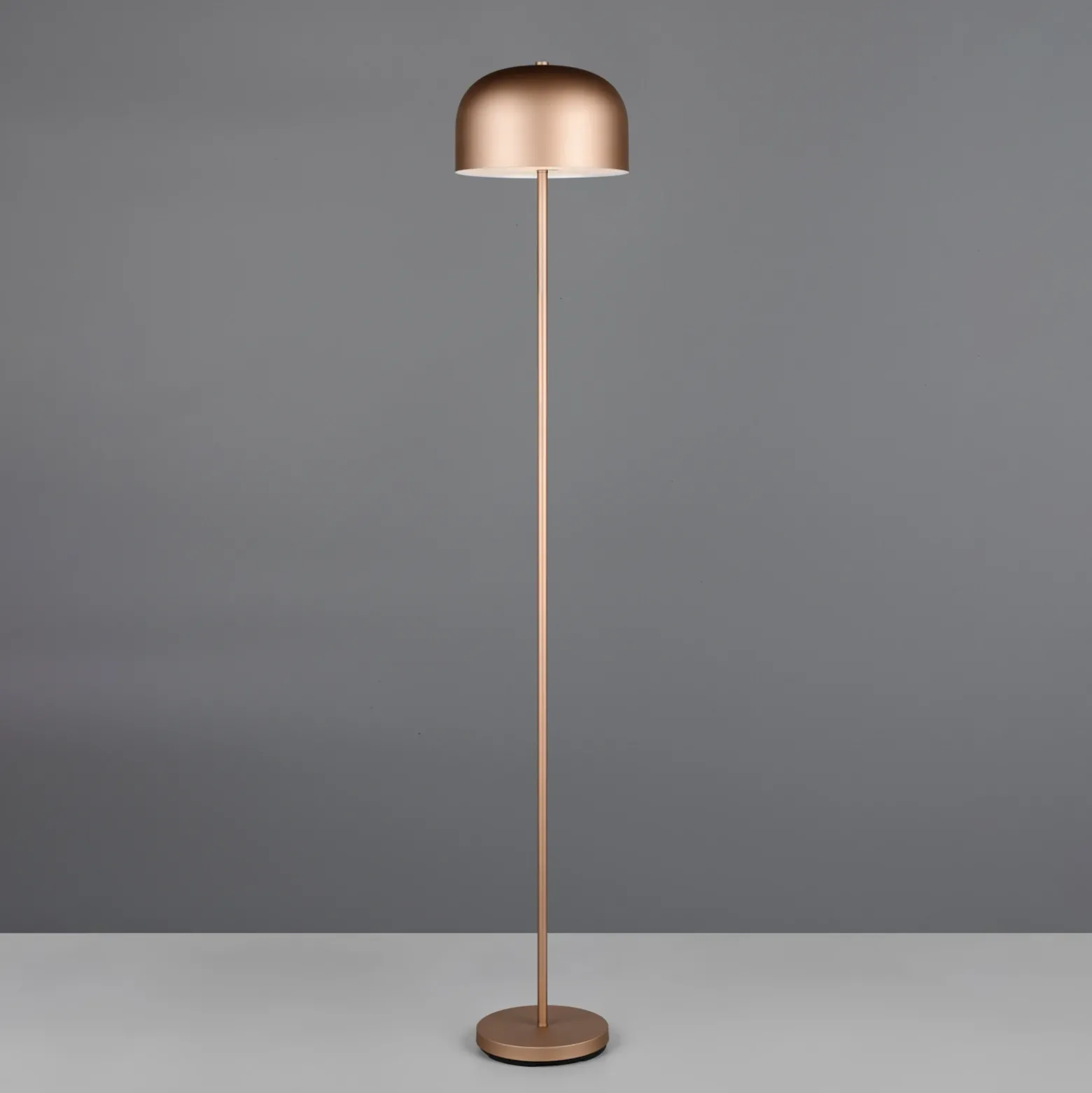 Lámpara de pie LED recargable Jeff, color café, atenuable, altura 147 cm
