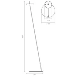 Lámpara de pie LED recargable Mahina, blanca, altura 130 cm, metal, CCT