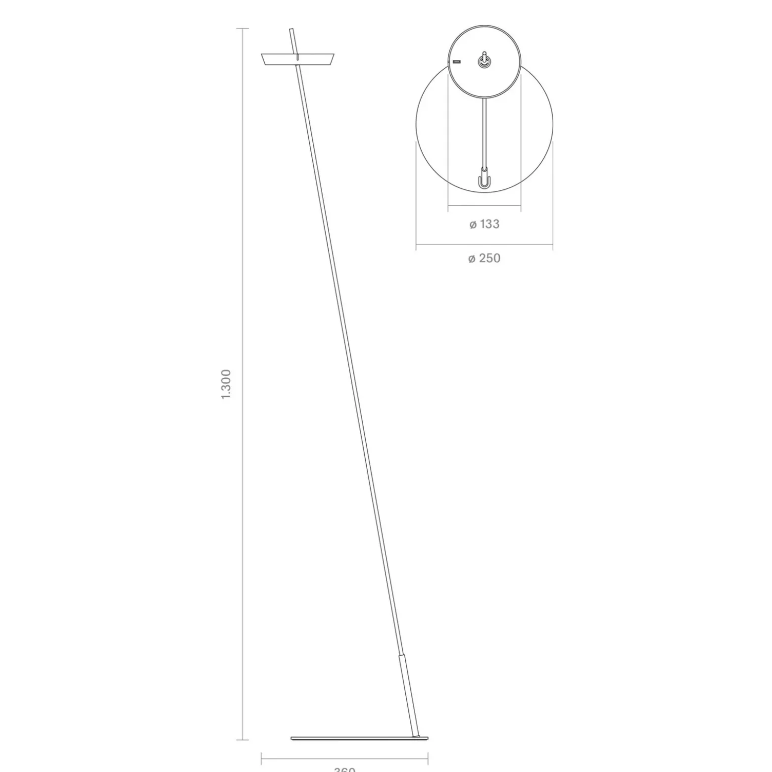 Lámpara de pie LED recargable Mahina, blanca, altura 130 cm, metal, CCT