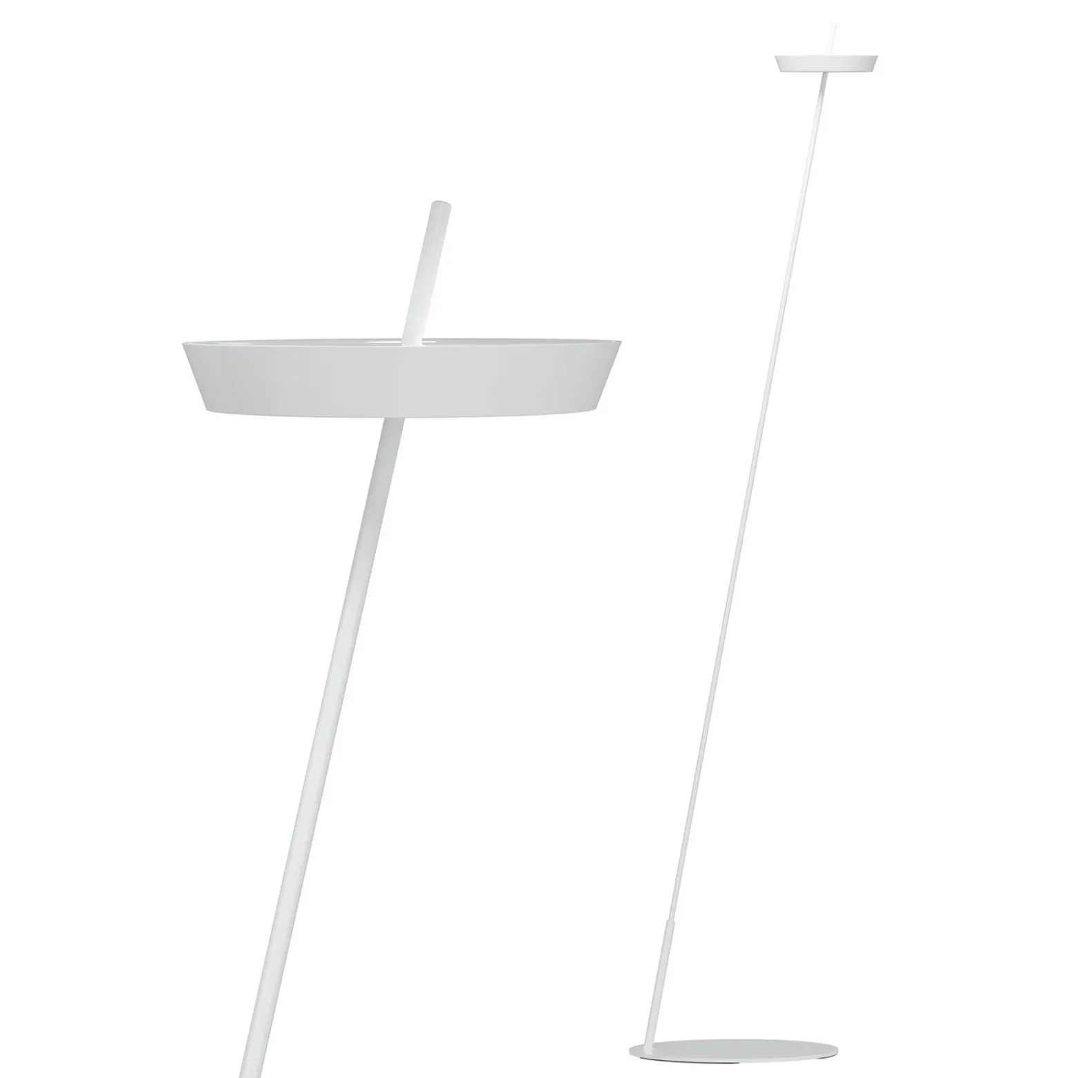 Lámpara de pie LED recargable Mahina, blanca, altura 130 cm, metal, CCT