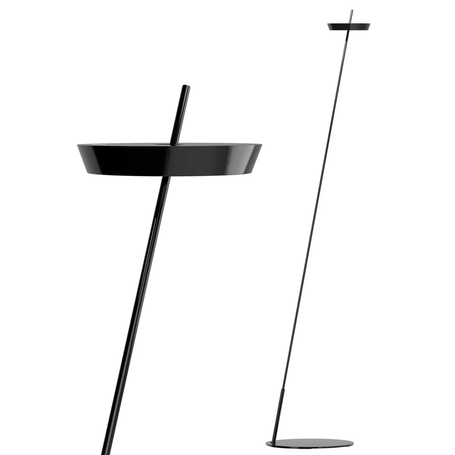 Lámpara de pie LED recargable Mahina, negra, altura 130 cm, metal, CCT
