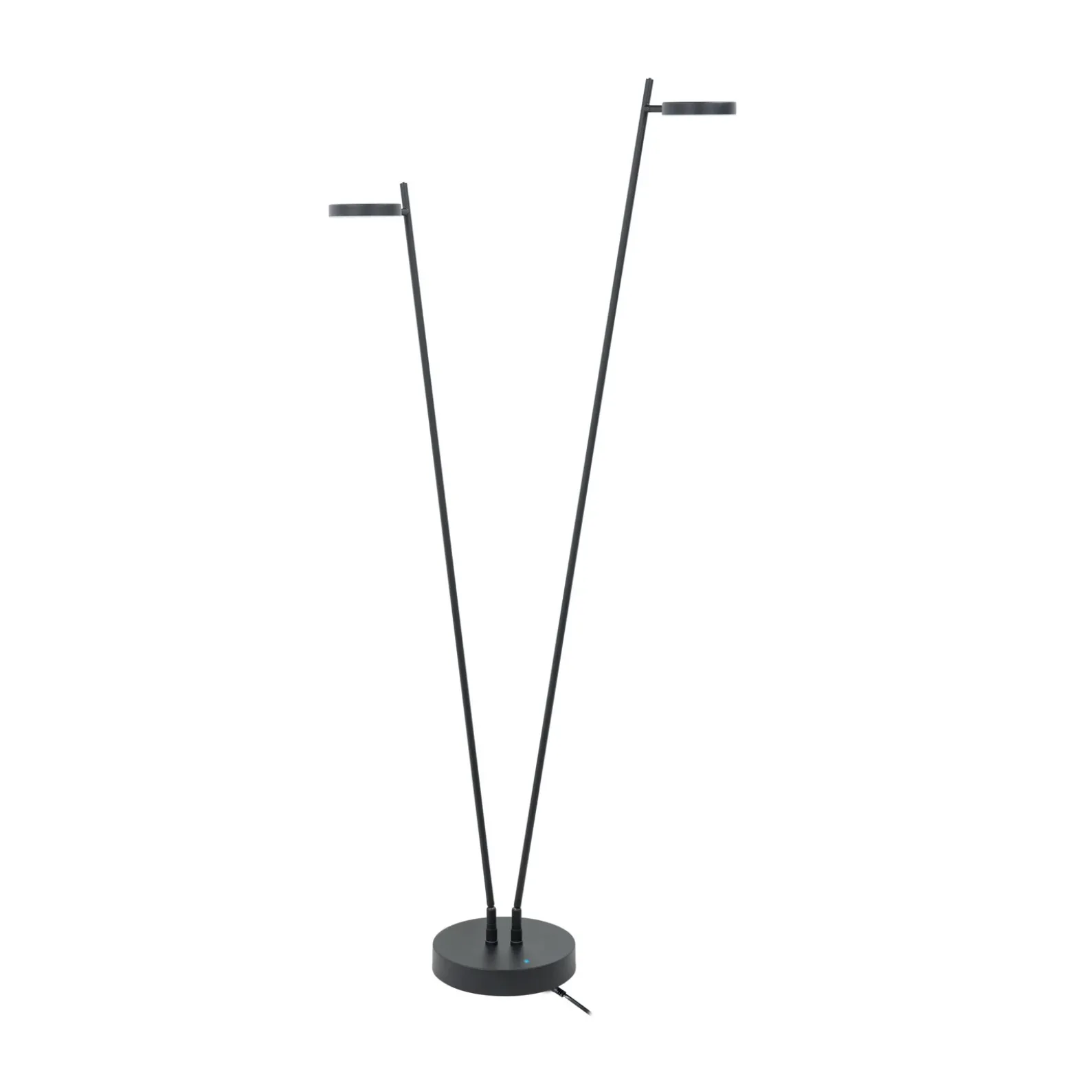 Lámpara de pie LED recargable Round Move, 2 luces negra 142 cm CCT atenuable