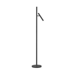 Lámpara de pie LED recargable Streak-B, altura 134 cm, negra, de metal