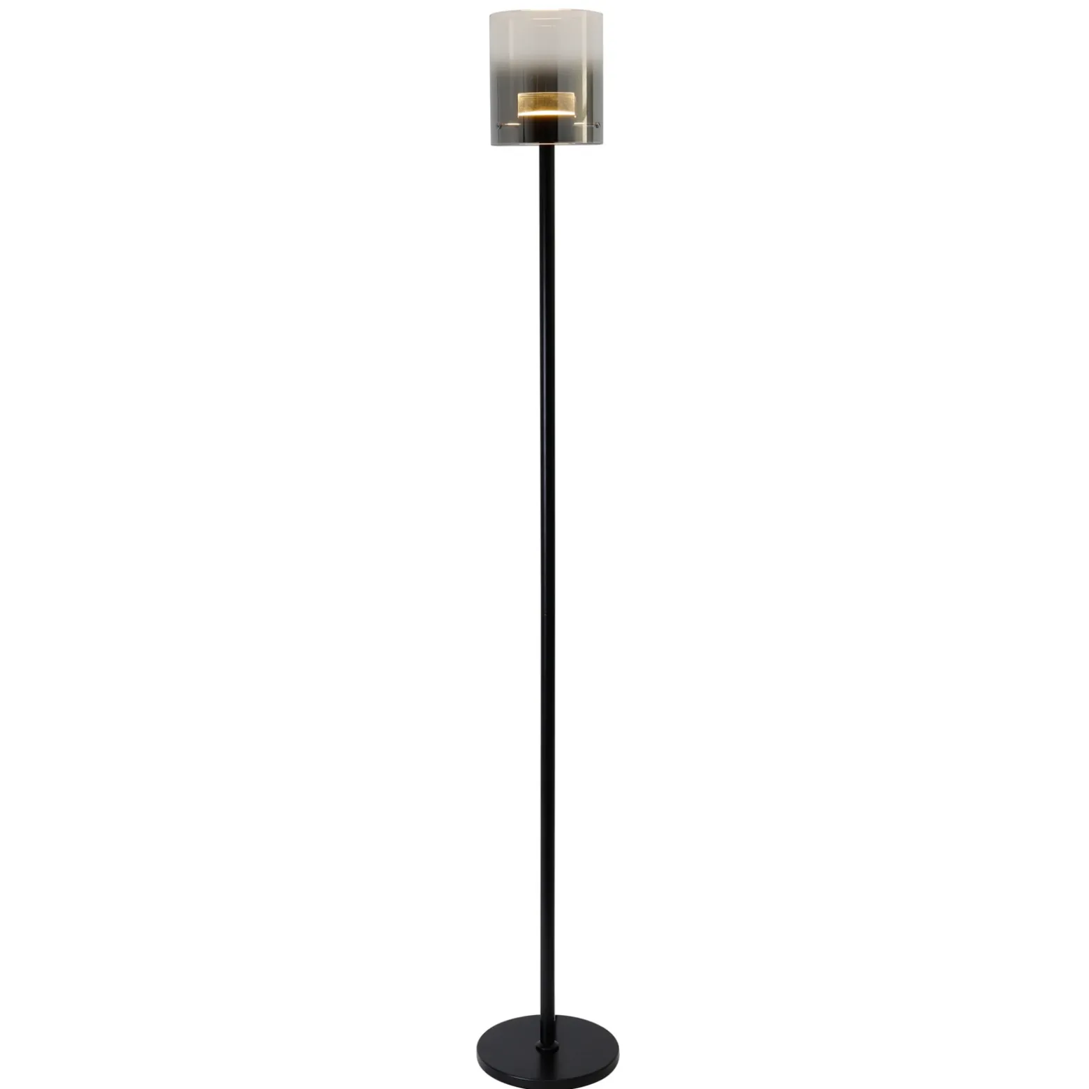 Lámpara de pie LED Salerno, 2.700K, negro/smoke