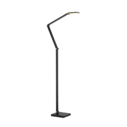 Lámpara de pie LED SAMSKY, gris, altura 161 cm, metal, regulador táctil