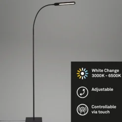 Lámpara de pie LED Servo, atenuable, CCT, negro