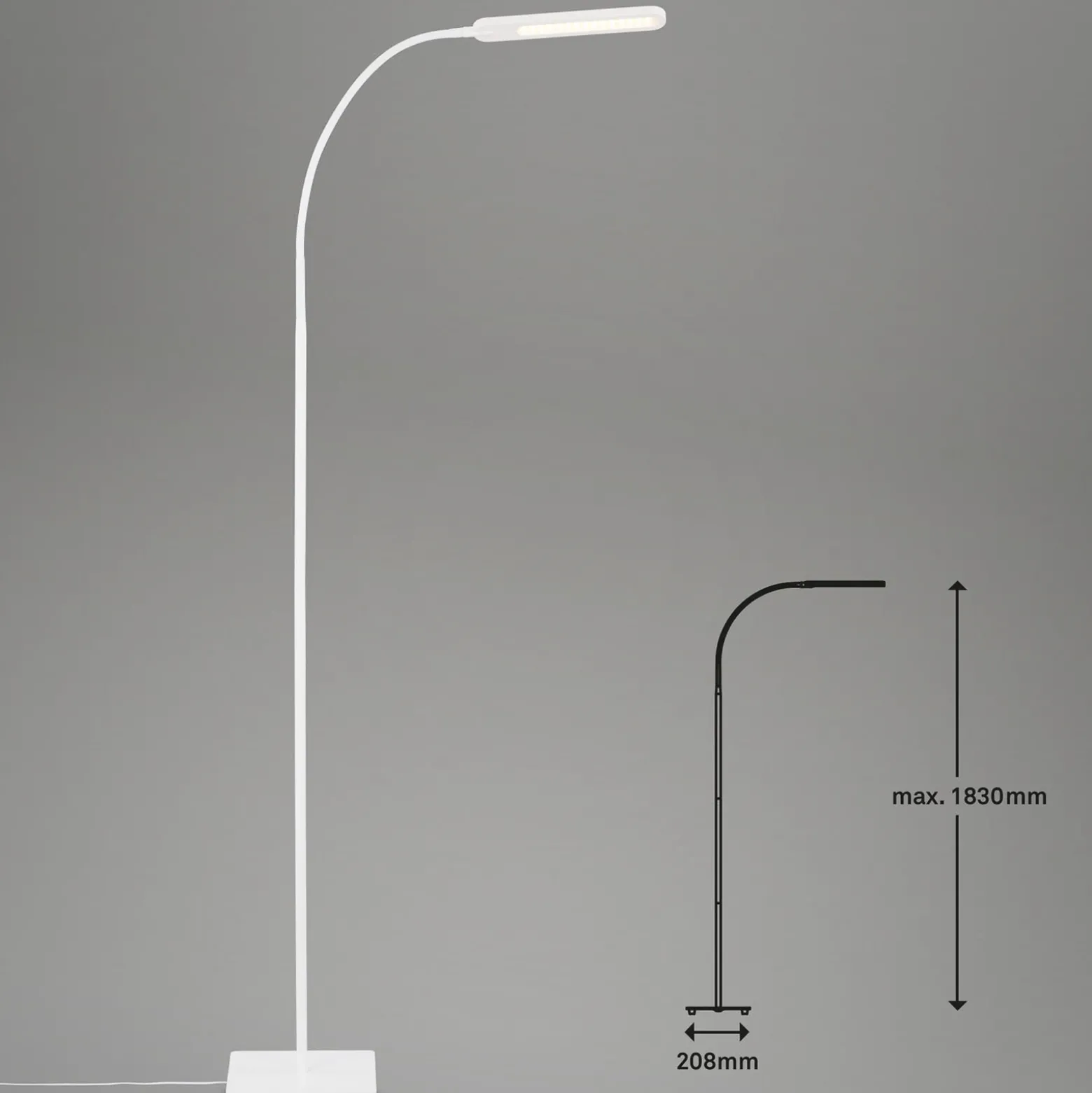 Lámpara de pie LED Servo, atenuable, CCT, blanco