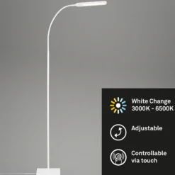 Lámpara de pie LED Servo, atenuable, CCT, blanco