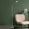 Lámpara de pie LED Silvio, color níquel, CCT, atenuable, 173 cm