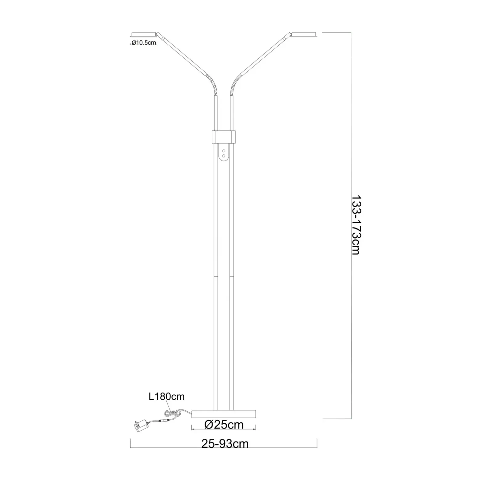 Lámpara de pie LED Silvio, 2 luces, níquel, CCT, atenuable