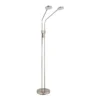 Lámpara de pie LED Silvio, 2 luces, níquel, CCT, atenuable