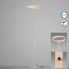 Lámpara de pie LED Sirko, color arena, altura 177 cm, metal, CCT