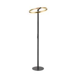 Lámpara de pie LED SLV One Straight, negro/latón, 2700/3000 K