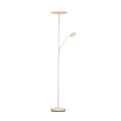Lámpara de pie LED Sorento, altura 182 cm, brazo de lectura, color arena