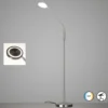 Lámpara de pie LED Sorento níquel, altura 138 cm, CCT, regulador táctil