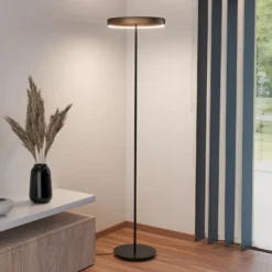 Lámpara de pie LED Stars of Light Trabuco, negro/marrón, 175 cm