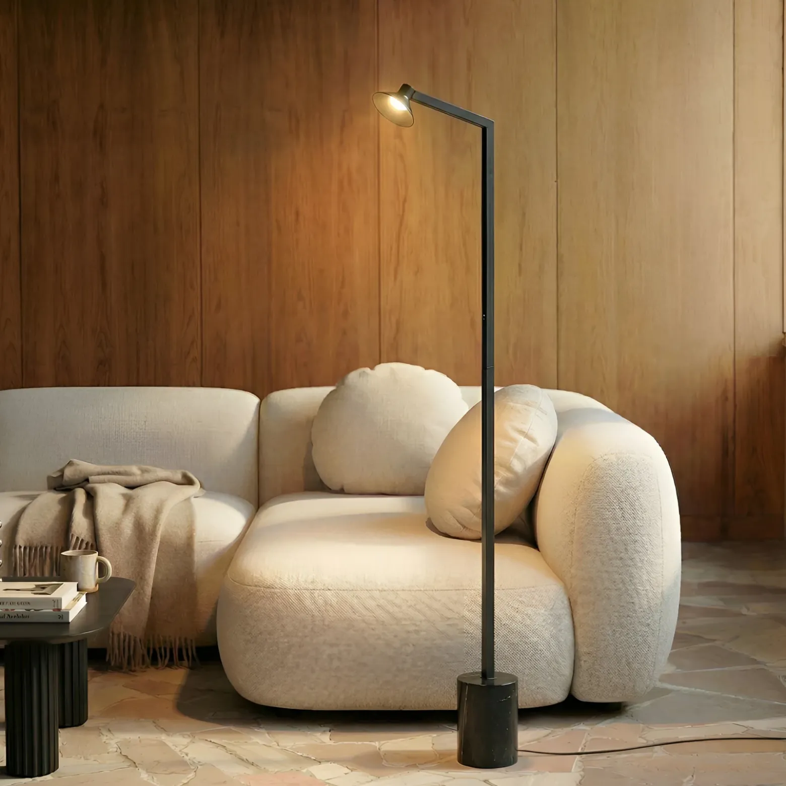 Lámpara de pie LED Steve de Lucande, negra, 130 cm, atenuable