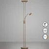 Lámpara de pie LED Tallri, gris beige, altura 180 cm, 2 luces, CCT Touchdim