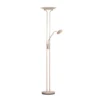 Lámpara de pie LED Tallri, gris beige, altura 180 cm, 2 luces, CCT Touchdim