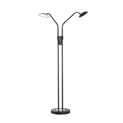 Lámpara de pie LED Tallri negra Altura 135 cm 2 luces CCT Touchdim