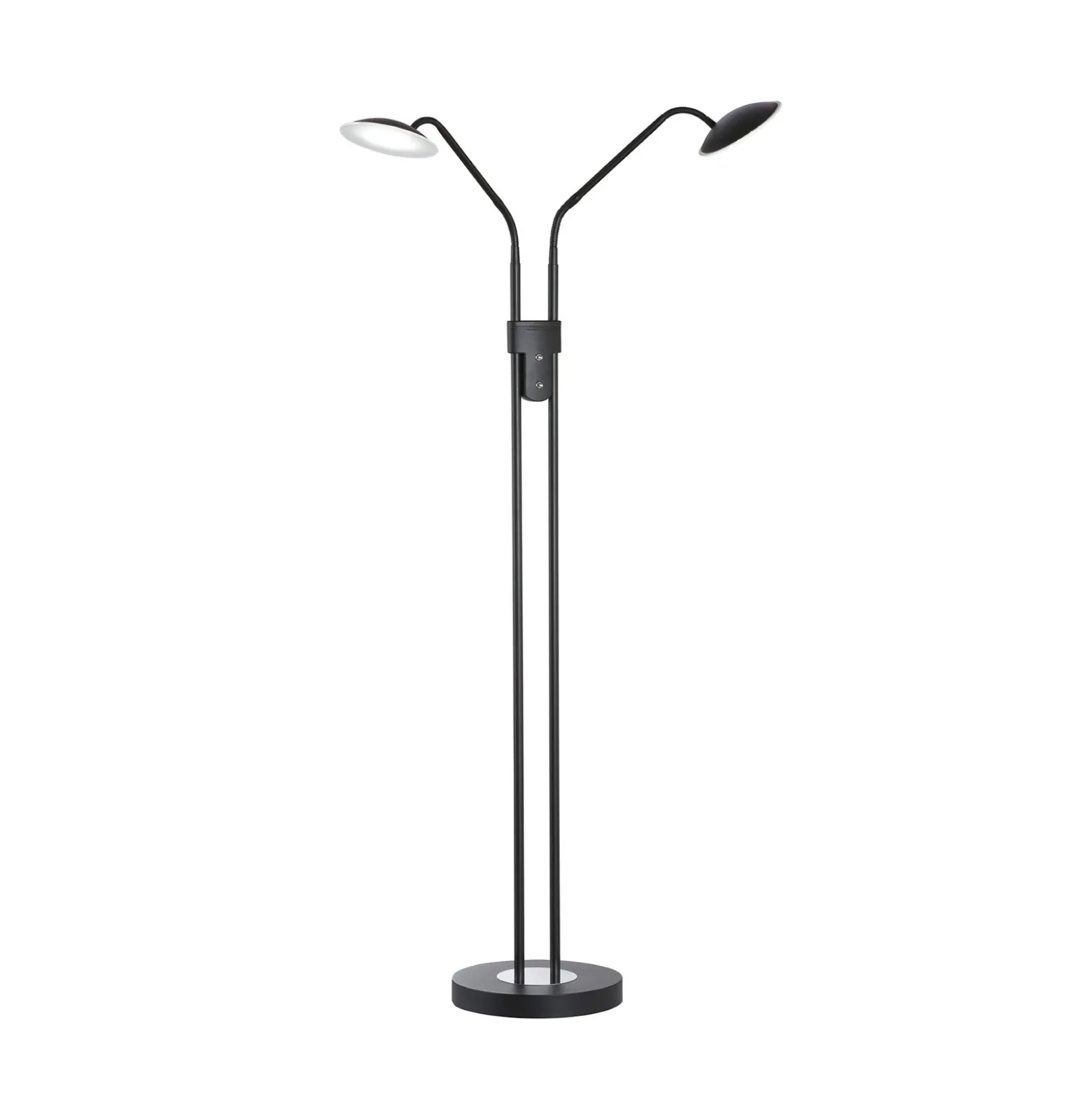 Lámpara de pie LED Tallri negra Altura 135 cm 2 luces CCT Touchdim