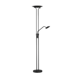 Lámpara de pie LED Tallri, negra, 180 cm, 2 luces, metal, CCT