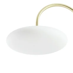 Lámpara de pie LED Tenebra de Lucande, 150 cm, latón/blanco, cristal