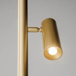 Lámpara de pie LED Thin de Maytoni, latón, aluminio, altura 155 cm, atenuable