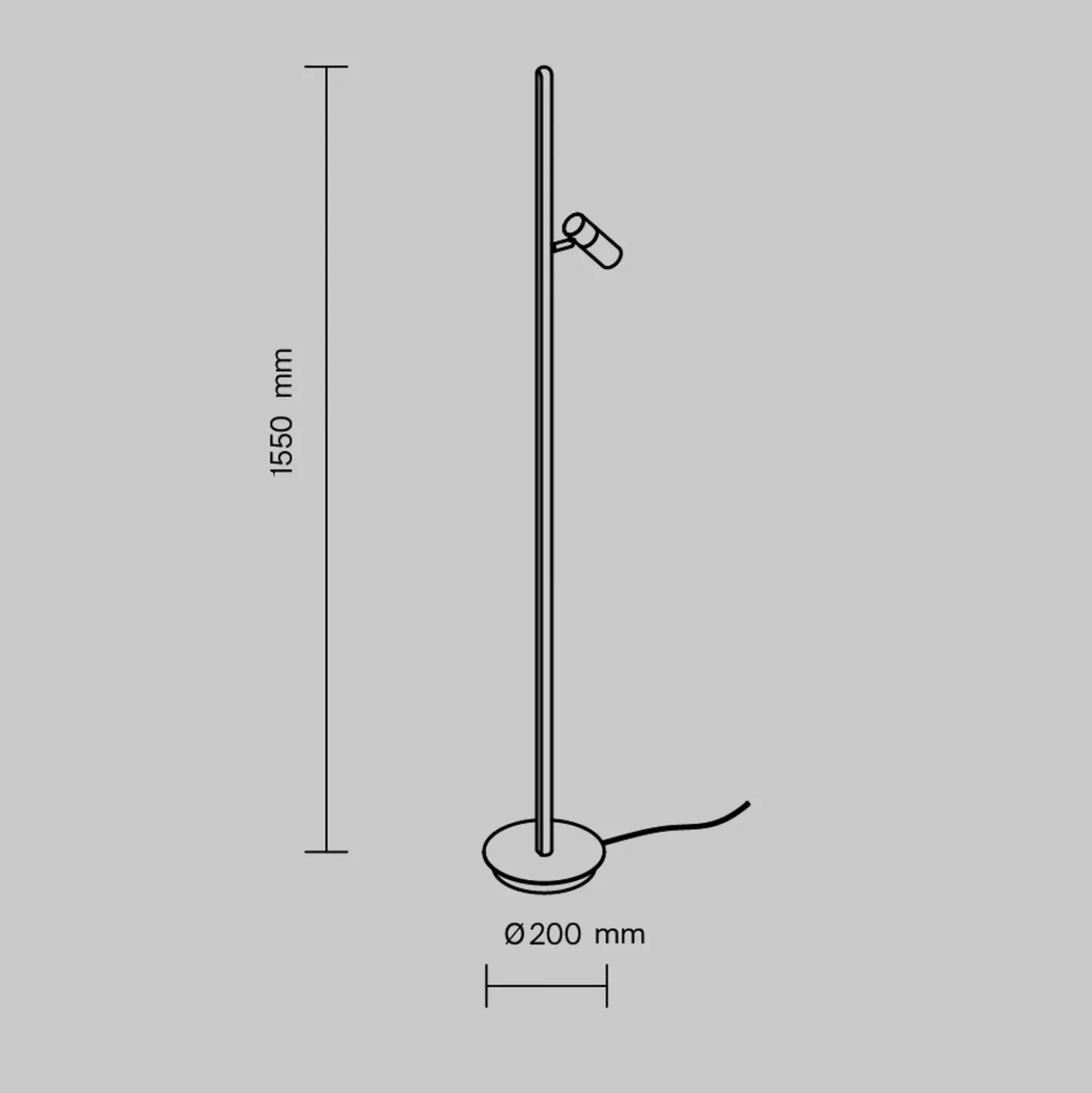 Lámpara de pie LED Thin de Maytoni, latón, aluminio, altura 155 cm, atenuable