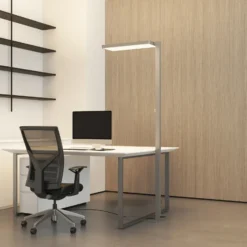Lámpara de pie LED Timon de Arcchio, 54 W, plateada, altura 195 cm