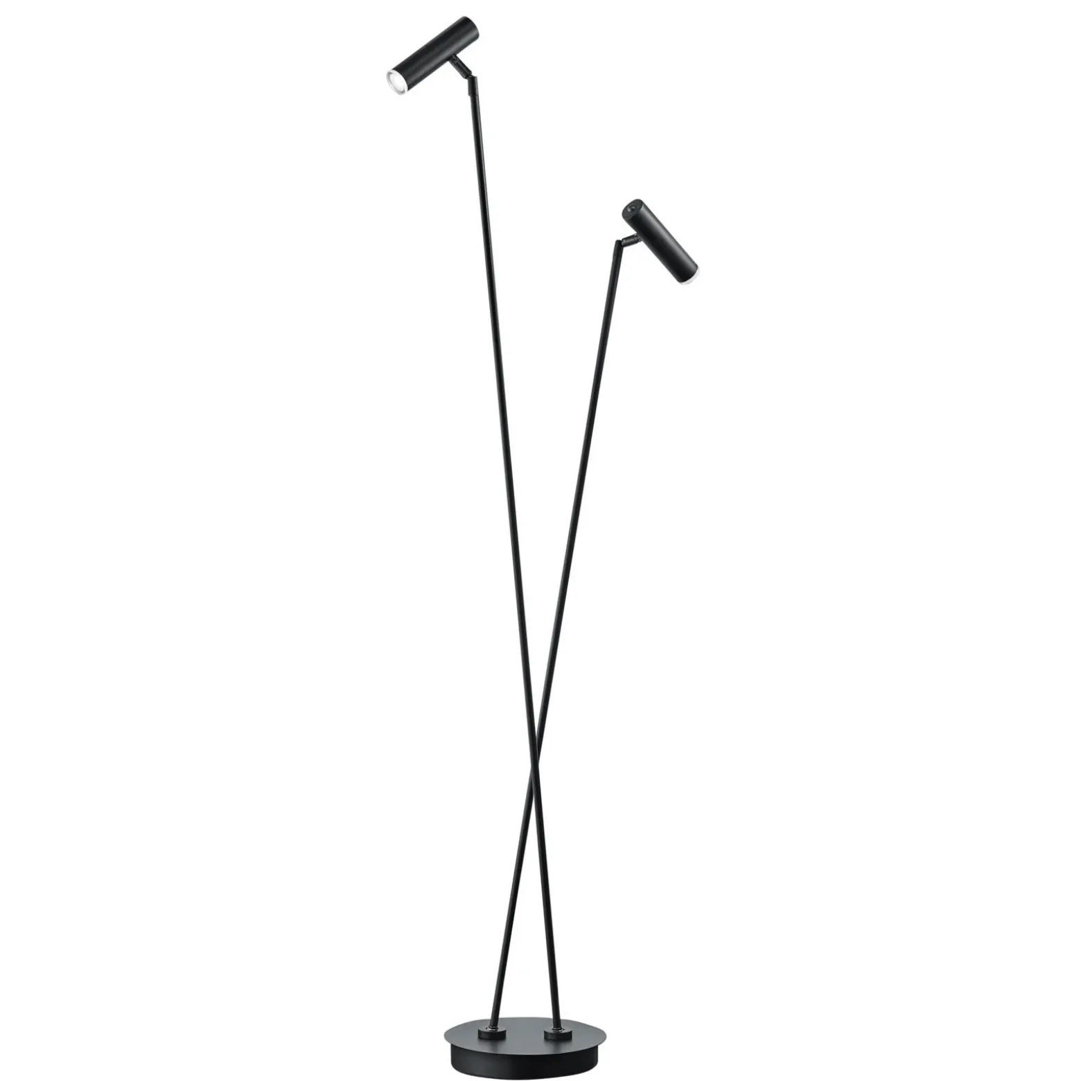 Lámpara de pie LED Tom, 2 luces, negro