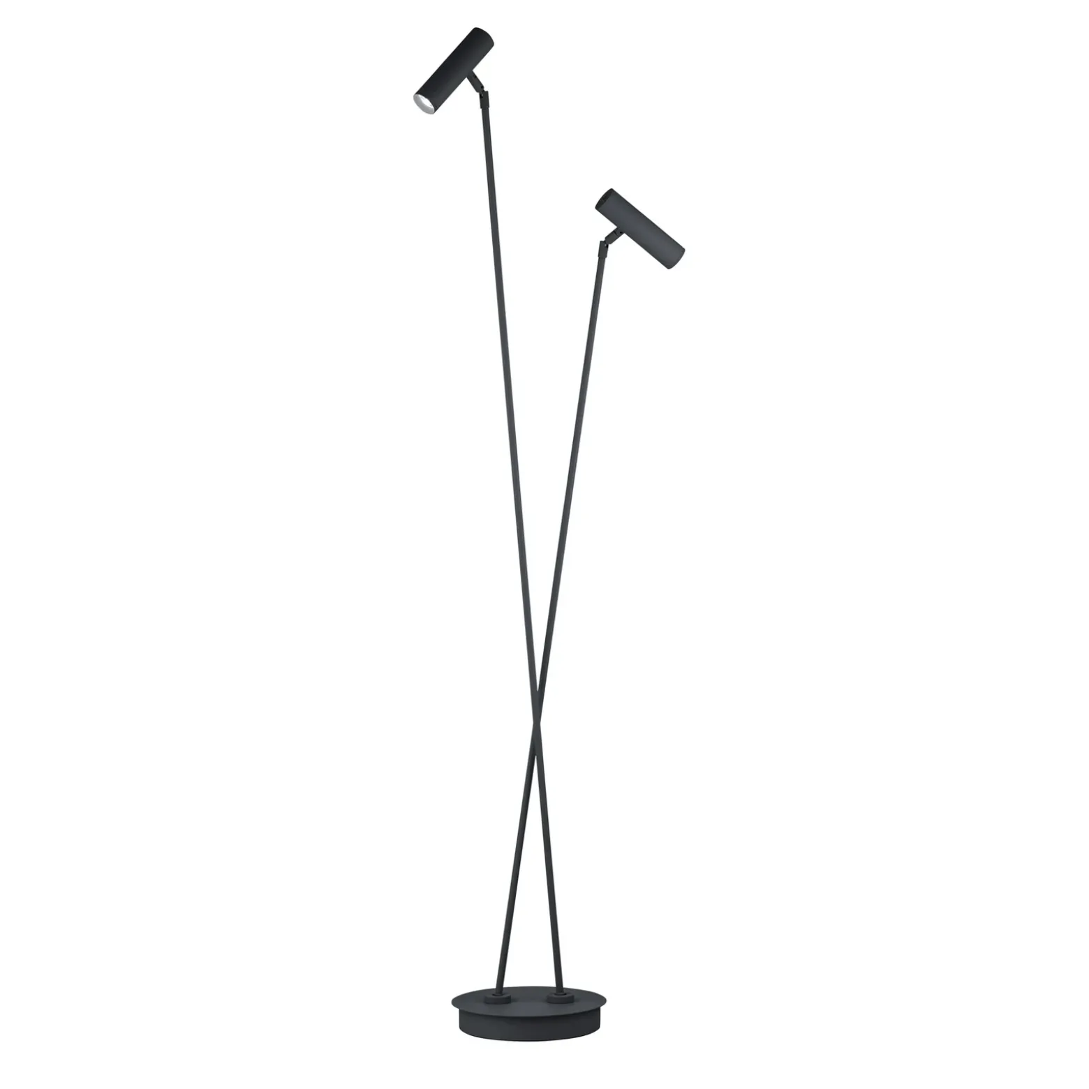 Lámpara de pie LED Tom Pro, negra, 2 luces, CCT, atenuador