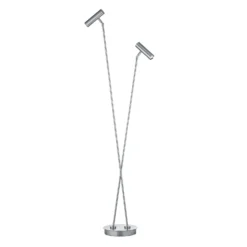 Lámpara de pie LED Tom Pro, níquel mate, 2 luces, CCT, atenuador