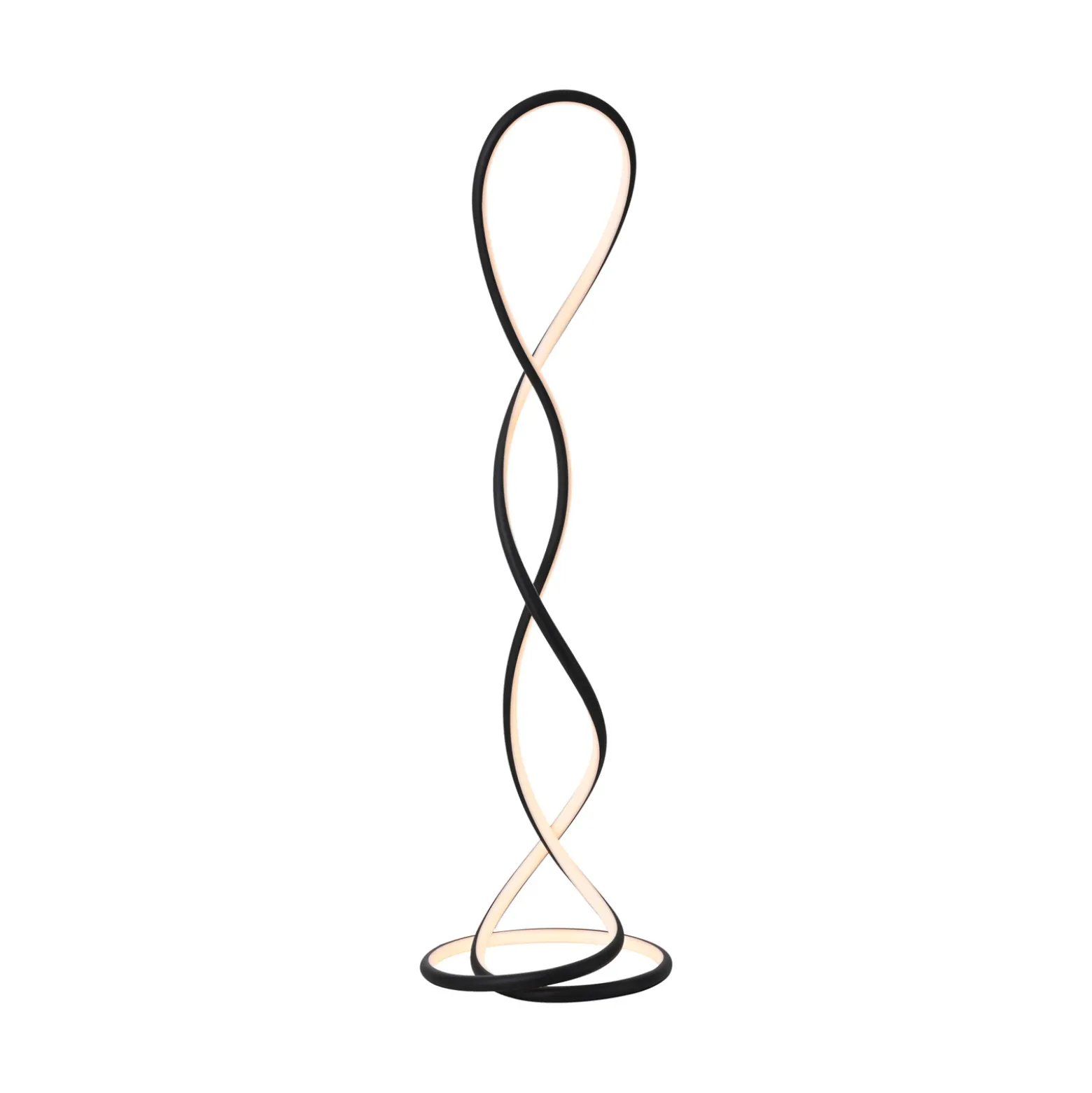 Lámpara de pie LED Twist de Paul Neuhaus, negra, altura 143 cm