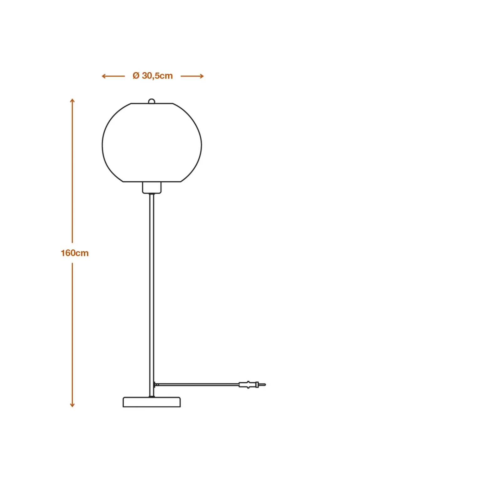 Lámpara de pie LEDVANCE «Ball», altura 116 cm, marrón, cartón ondulado, E27