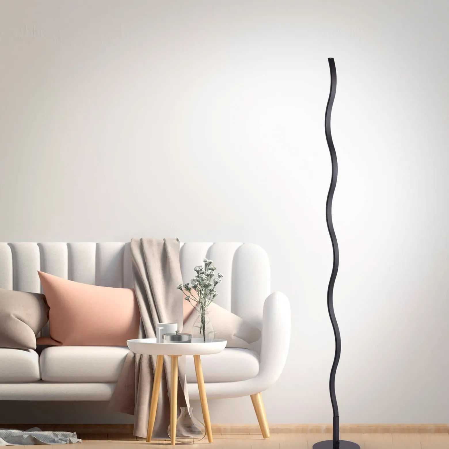 Lámpara de pie LED Wave 3.000K 120cm negro
