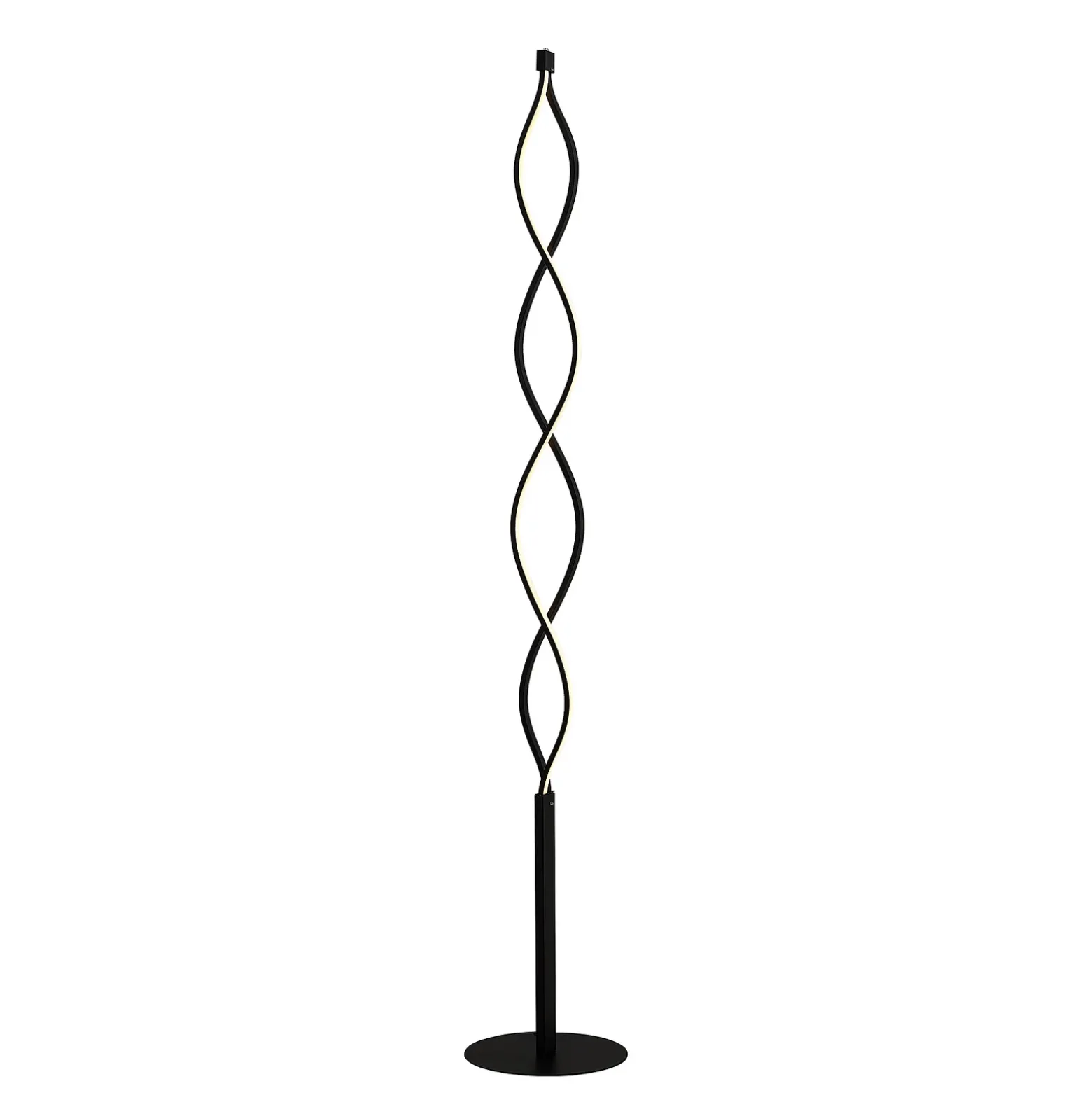 Lámpara de pie LED Welina de Lindby, negra, 150 cm, atenuable